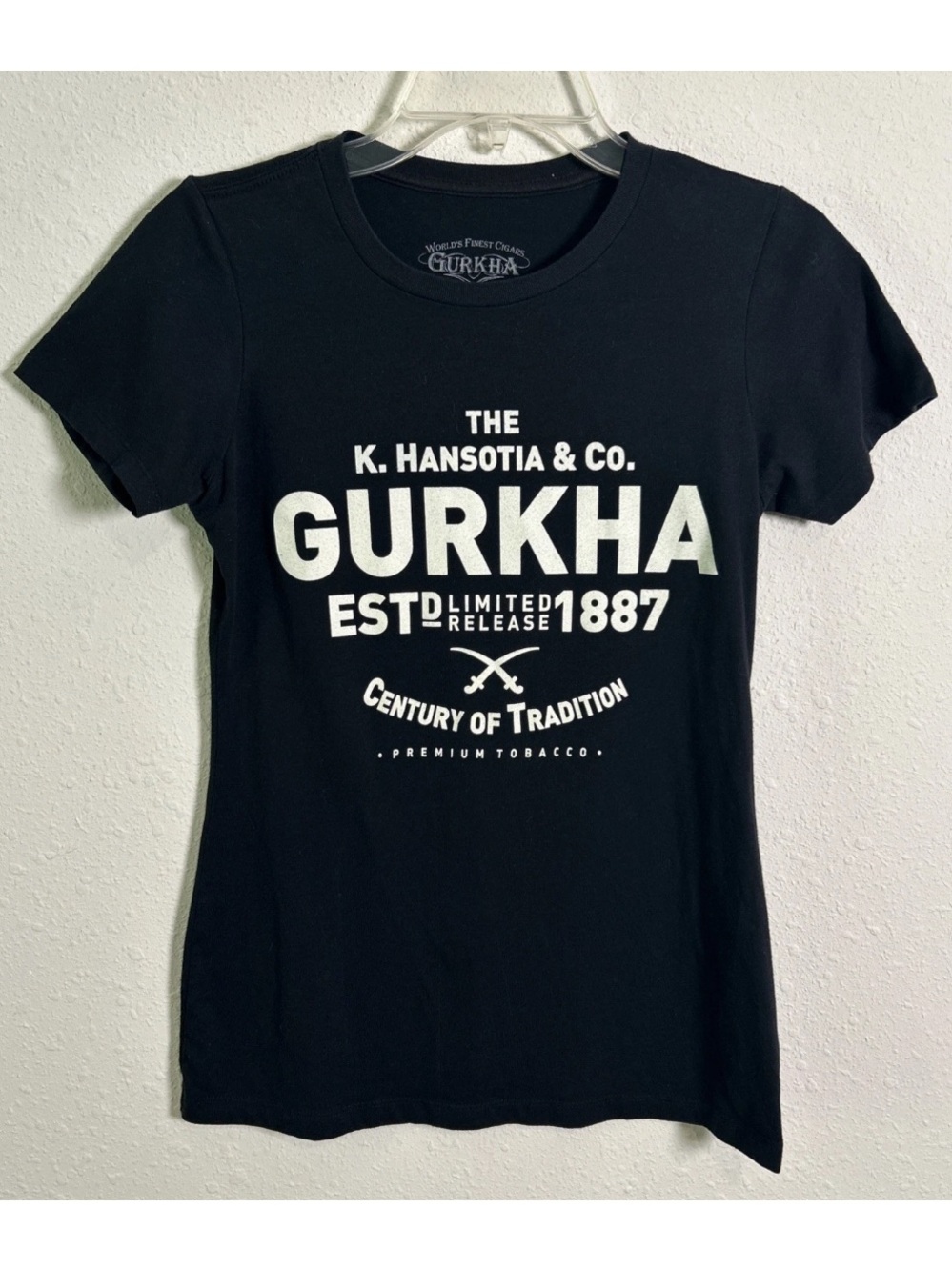 Gurkha K. Hansotia Co. World’s Finest Cigars Women’s Small T-Shirt Black Cotton